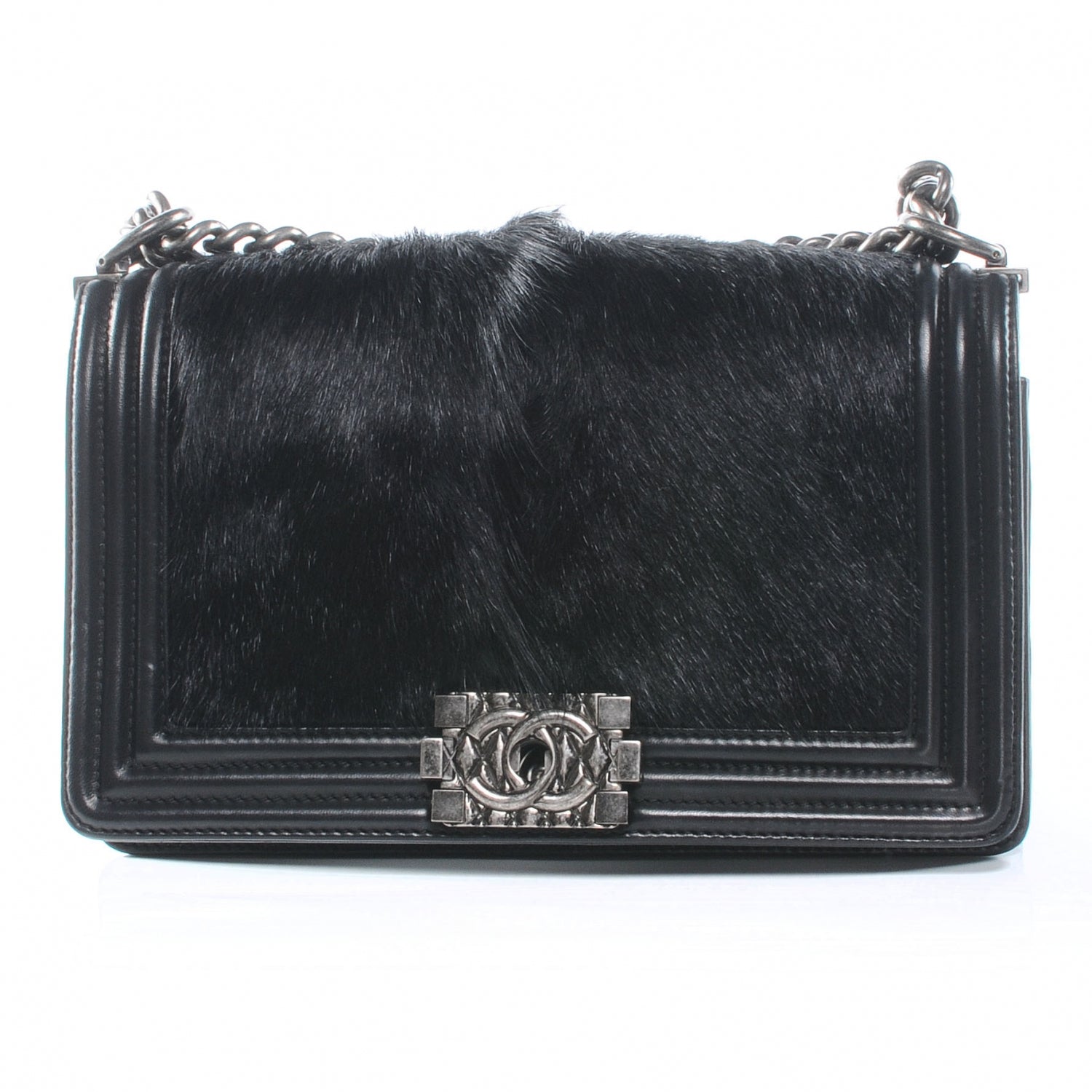 Chanel Goat Hair Medium Celtic Boy Flap Black 1 of 7