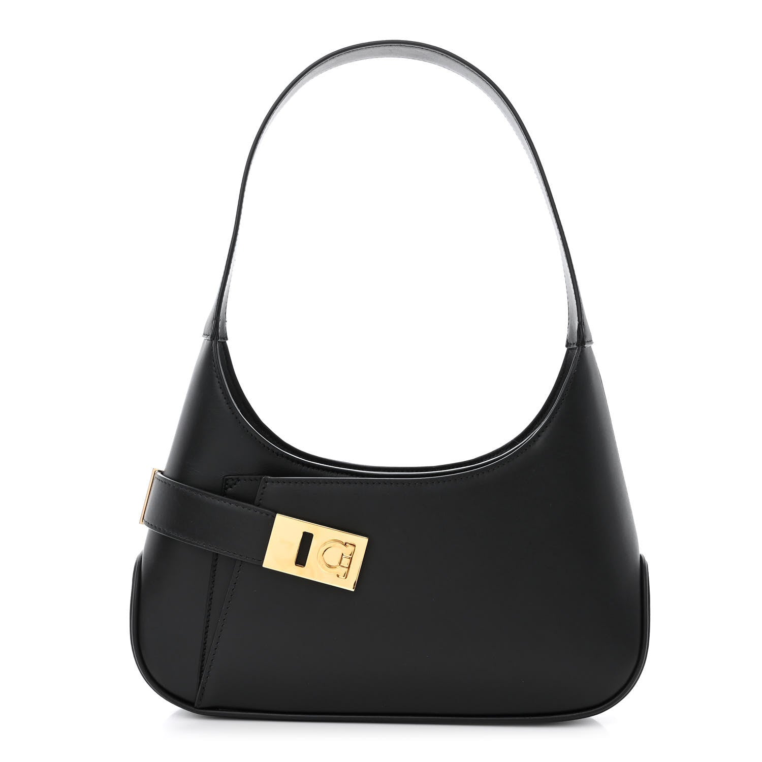 Salvatore Ferragamo Soft Calfskin Gancini Hobo Black 1 of 9