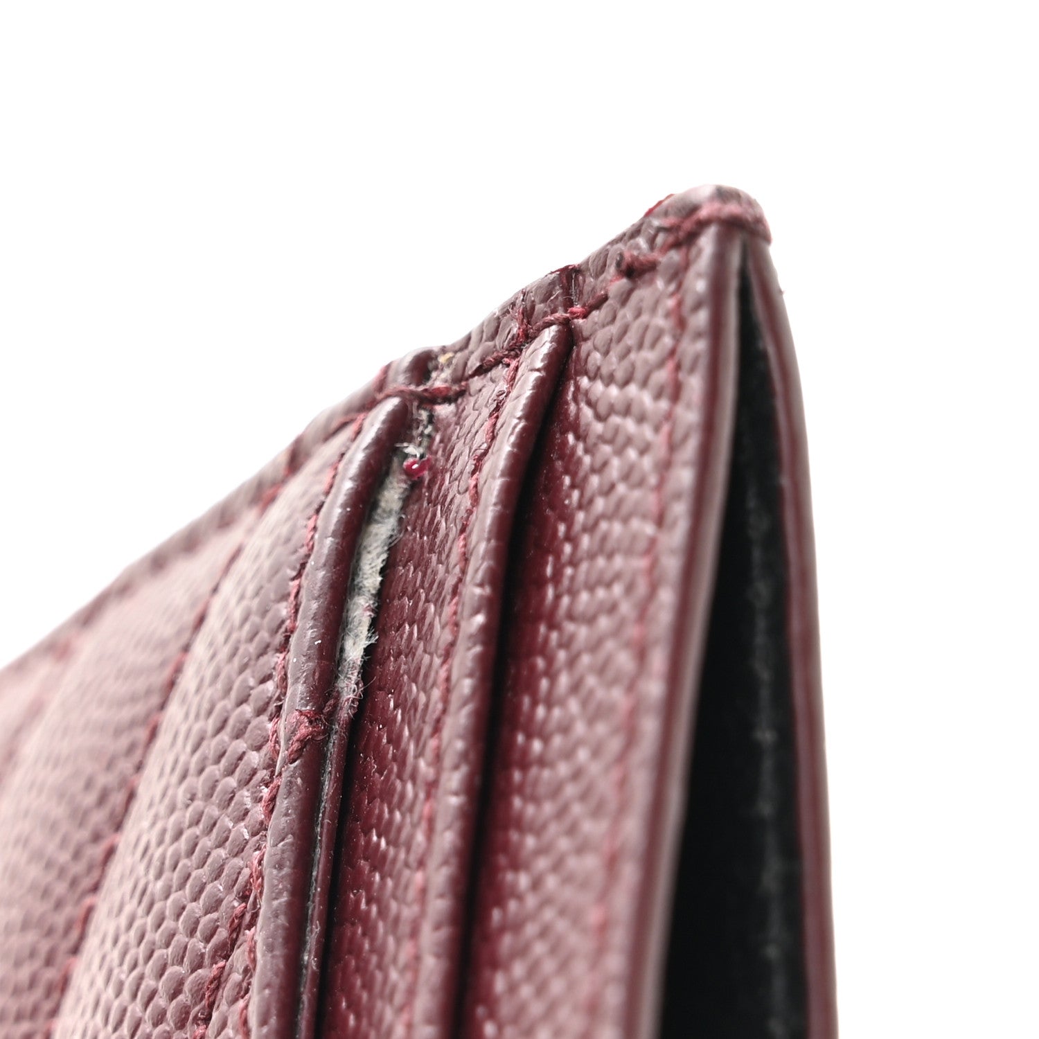 Saint Laurent Grain De Poudre Matelasse Chevron Cassandre Credit Card Case Rouge Legion 8 of 9