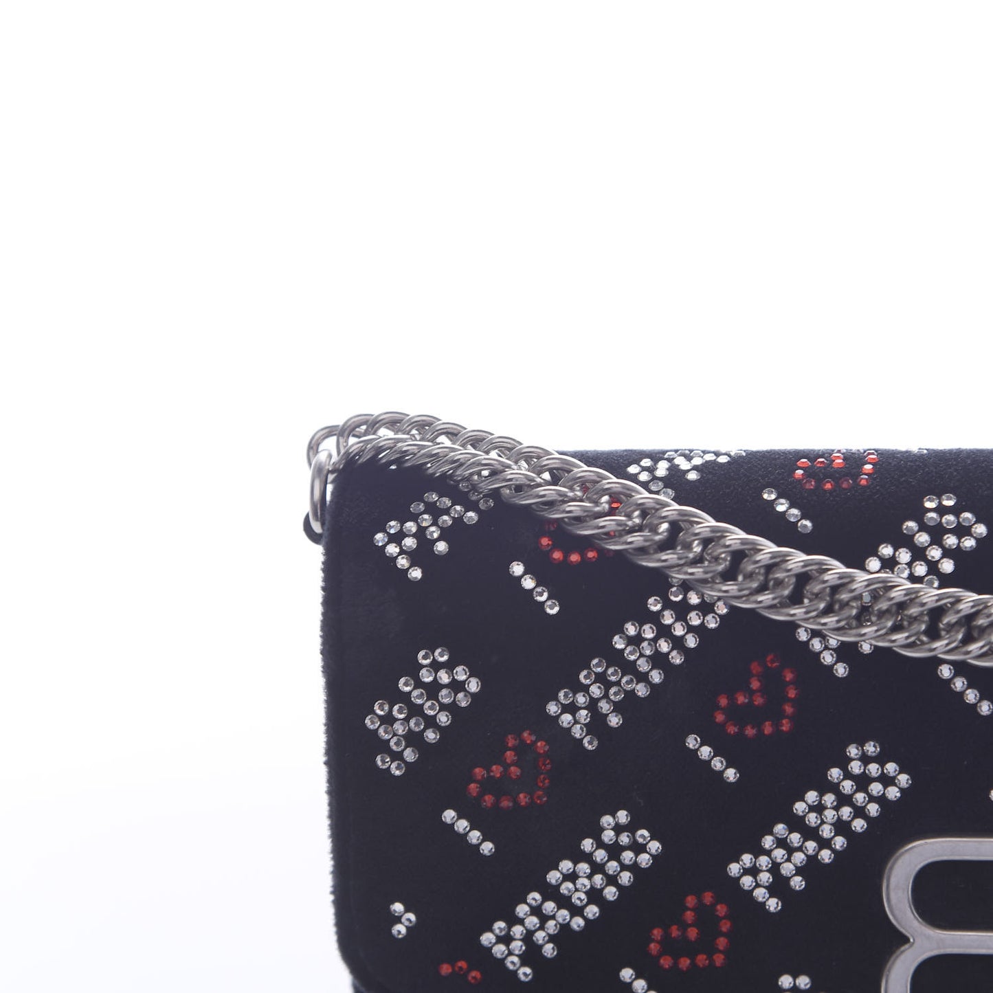 Velvet Crystal I Love Paris BB Wallet On Chain Black