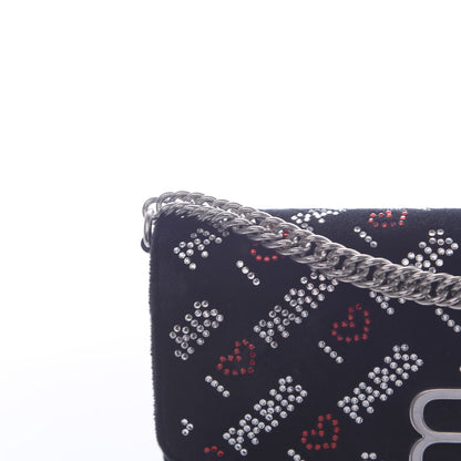 Balenciaga Velvet Crystal I Love Paris BB Wallet On Chain Black 15 of 16