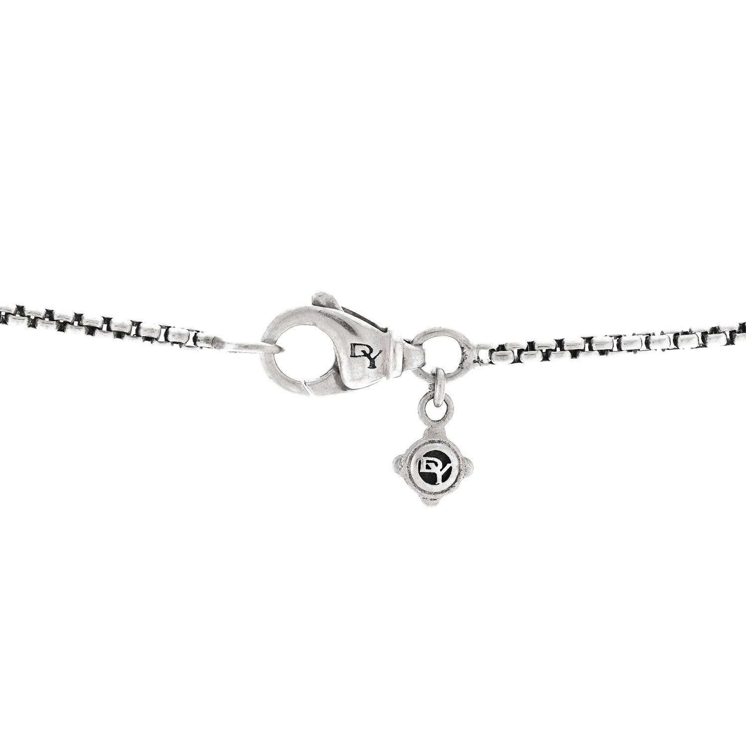David Yurman Sterling Silver Diamond Hampton Blue Topaz 11mm Chatelaine Pendant Necklace 4 of 5