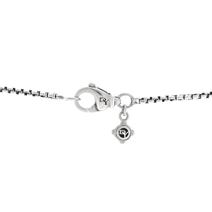 David Yurman Sterling Silver Diamond Hampton Blue Topaz 11mm Chatelaine Pendant Necklace 4 of 5