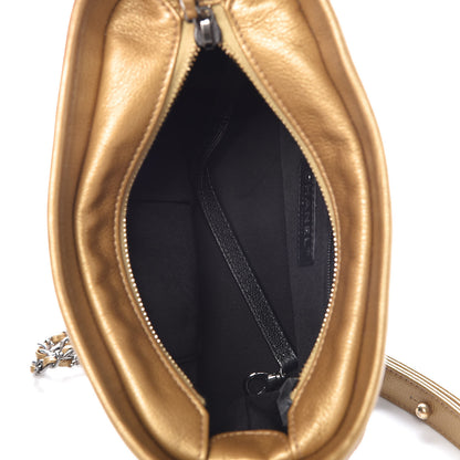 Chanel Metallic Goatskin Quilted Small Gabrielle Hobo Gold Black 7 of 10