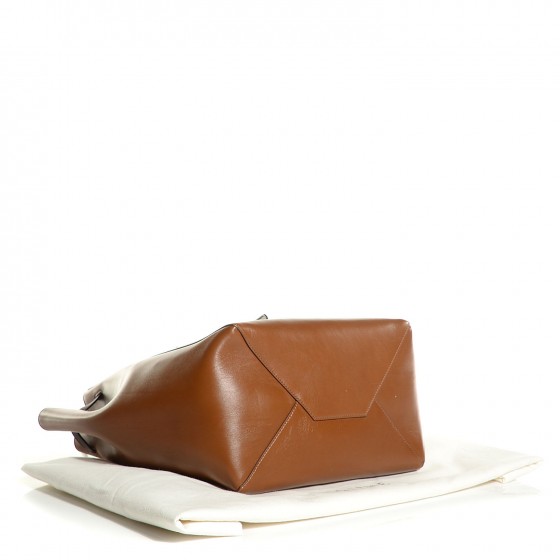 Sleek Calfskin Small Cabas Phantom Tan