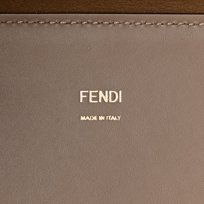 Fendi Vitello King Plexiglass Logo Embossed Medium Fendi Sunshine Shopper Tote Tortora 6 of 10