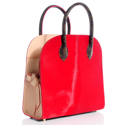 Louis Vuitton Monogram Calf Hair Spikes Iconoclasts Christian Louboutin Tote Red 3 of 8