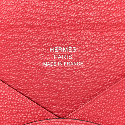 Hermes Chevre Mysore Calvi Card Case Rose Lipstick 6 of 8
