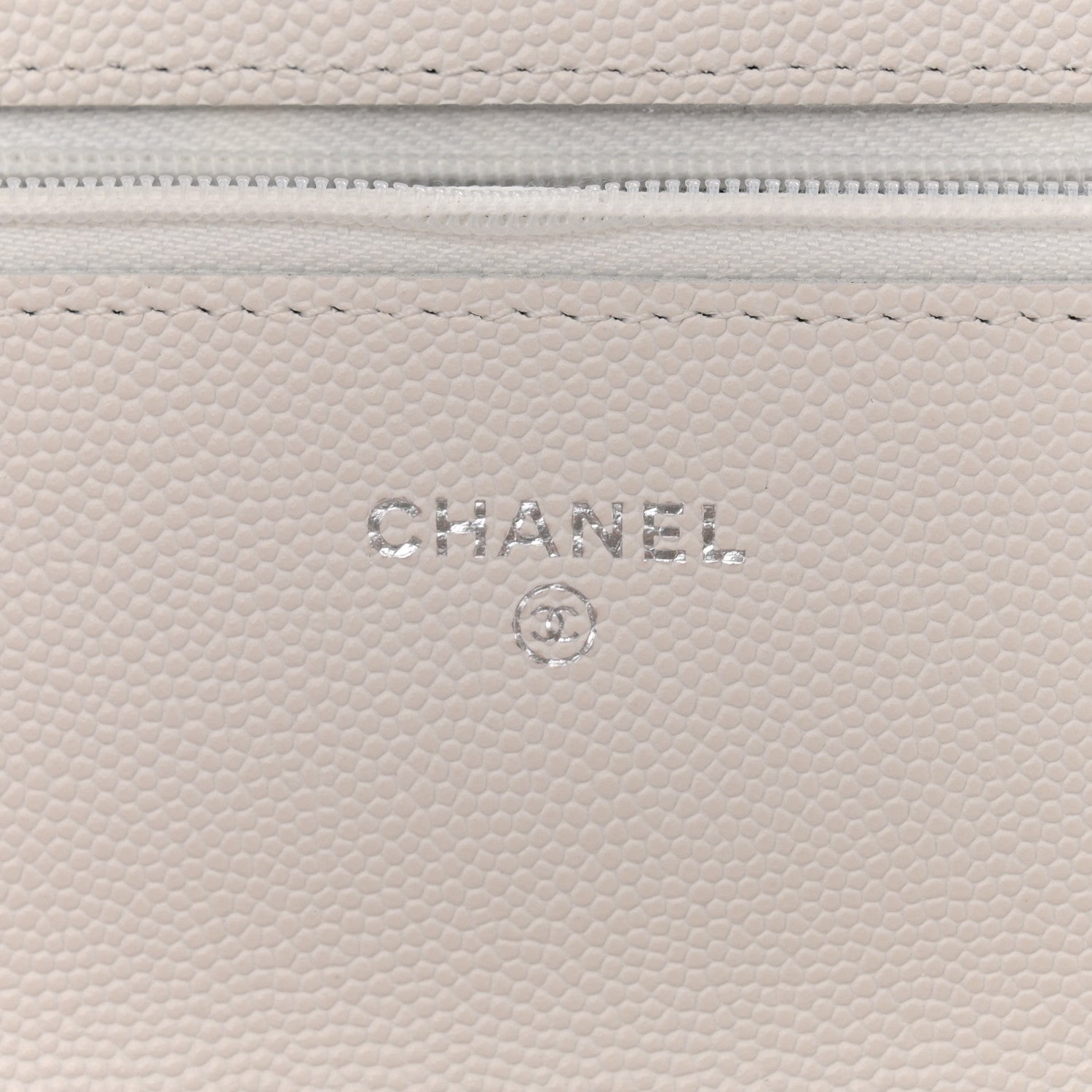 Chanel Caviar Quilted CC Logo Wallet on Chain WOC  White 6 of 13