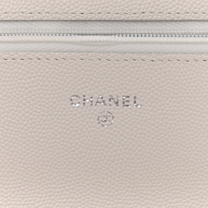 Chanel Caviar Quilted CC Logo Wallet on Chain WOC  White 6 of 13