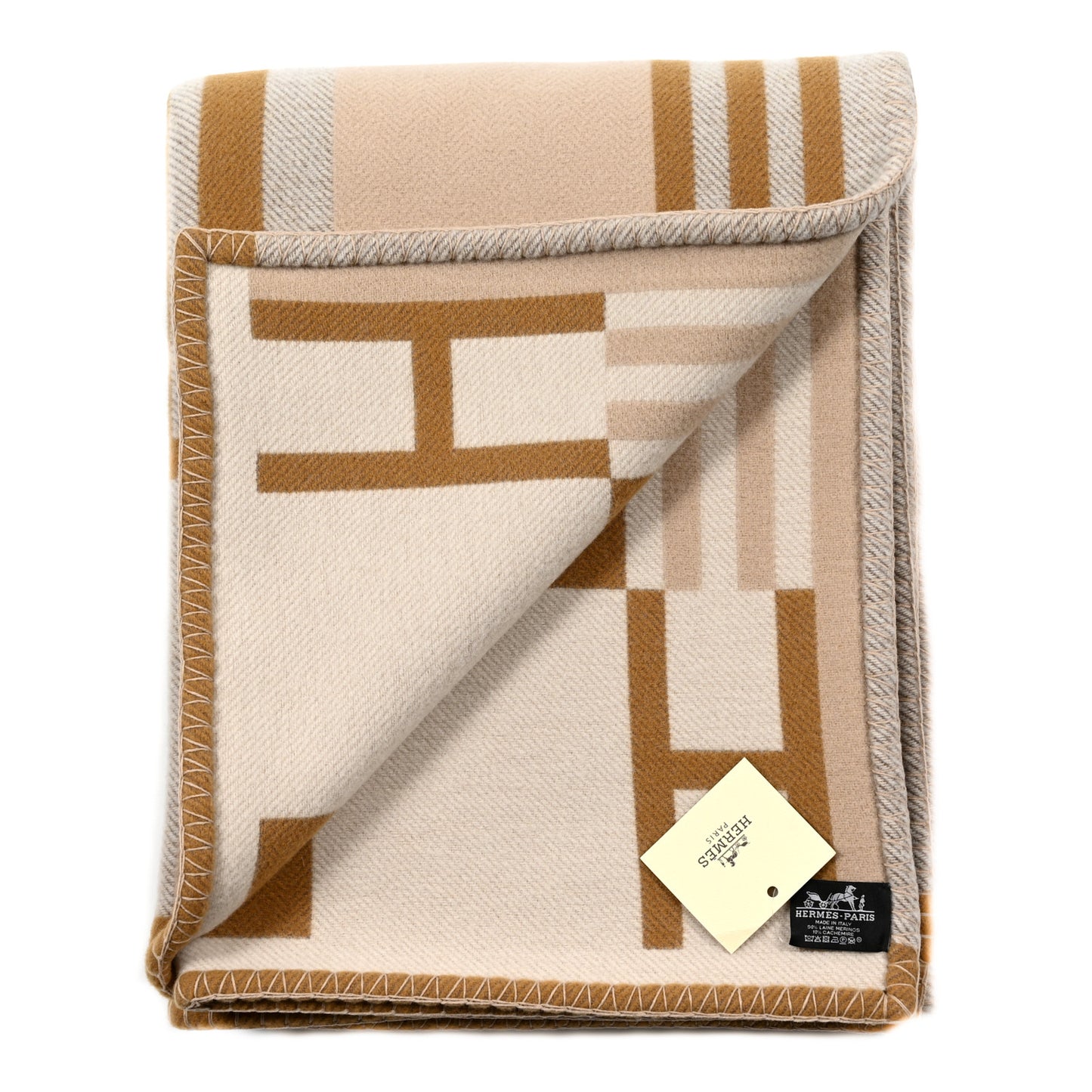 Wool Cashmere Ithaque Blanket Camel Beige