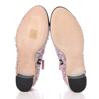 Chanel Tweed Cap Toe CC Short Boots 37.5 Pink 5 of 8