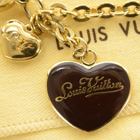 Rayures Coeur Bag Charm Key Holder Amarante