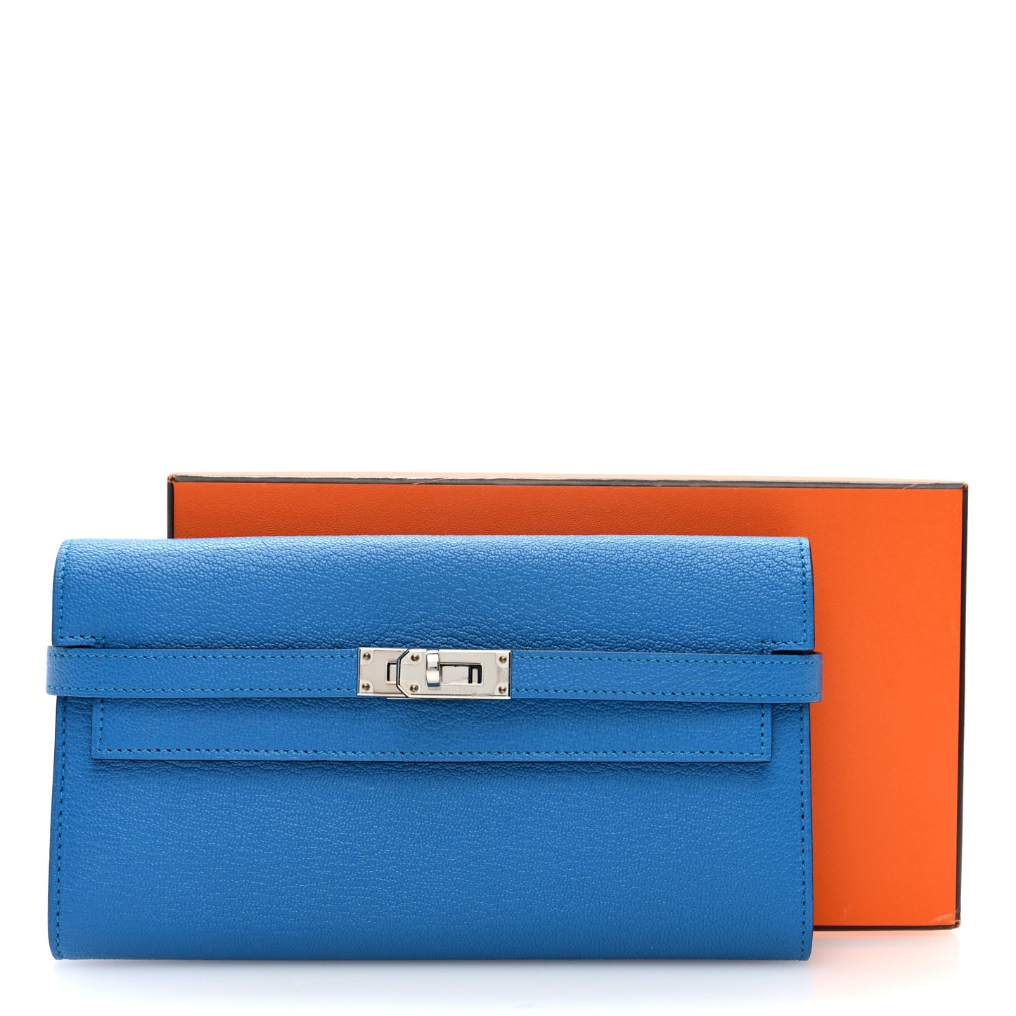 Chevre Mysore Kelly Longue Wallet Bleu Zanzibar