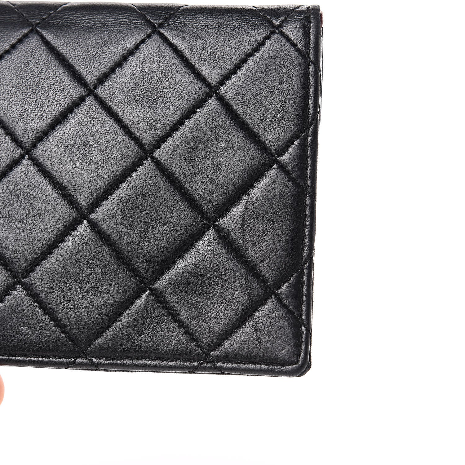 Chanel Lambskin Quilted Long Wallet Black 7 of 9