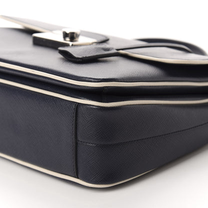 Prada Saffiano Lux Sound Top Handle Baltico Talco 7 of 10