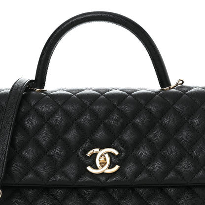 Chanel Caviar Quilted Medium Coco Handle Flap Black 8 of 11