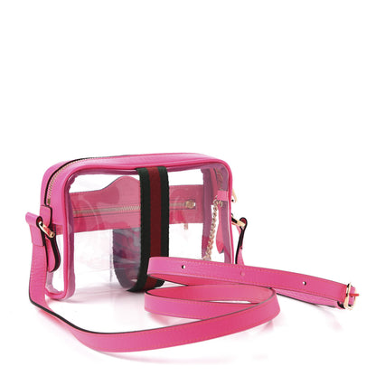 Gucci Vinyl Web Mini Ophidia Transparent Shoulder Bag Fluorescent Fuchsia 3 of 9