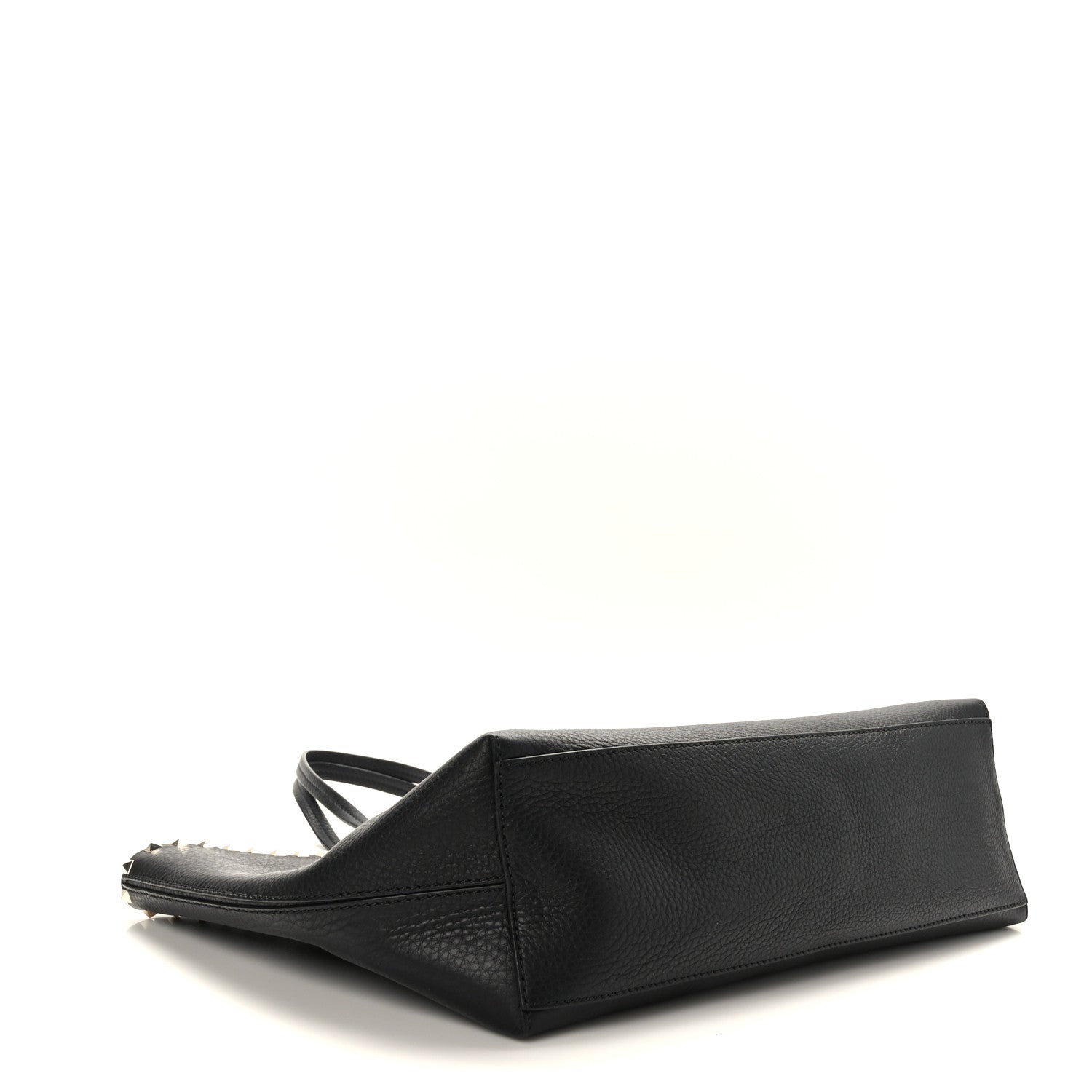 Valentino Garavani Grained Calfskin Rockstud Shoulder Tote Black 4 of 8