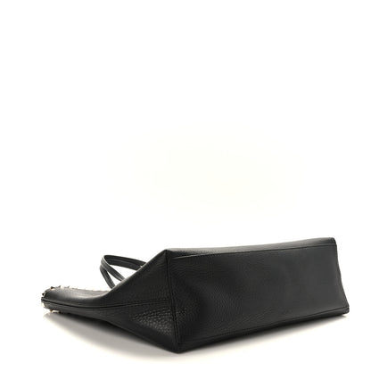 Valentino Garavani Grained Calfskin Rockstud Shoulder Tote Black 4 of 8