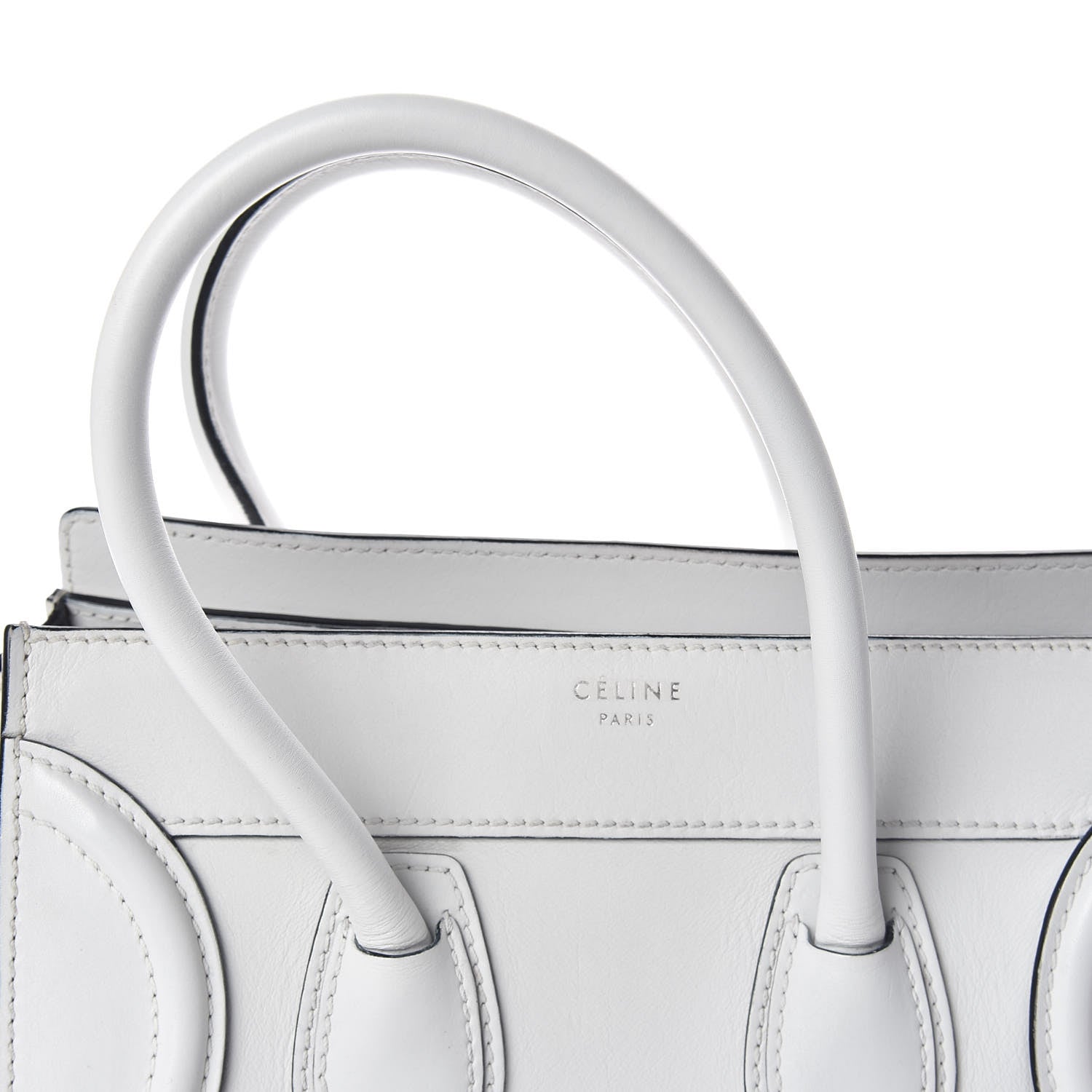 Celine Calfskin Micro Luggage White 9 of 12