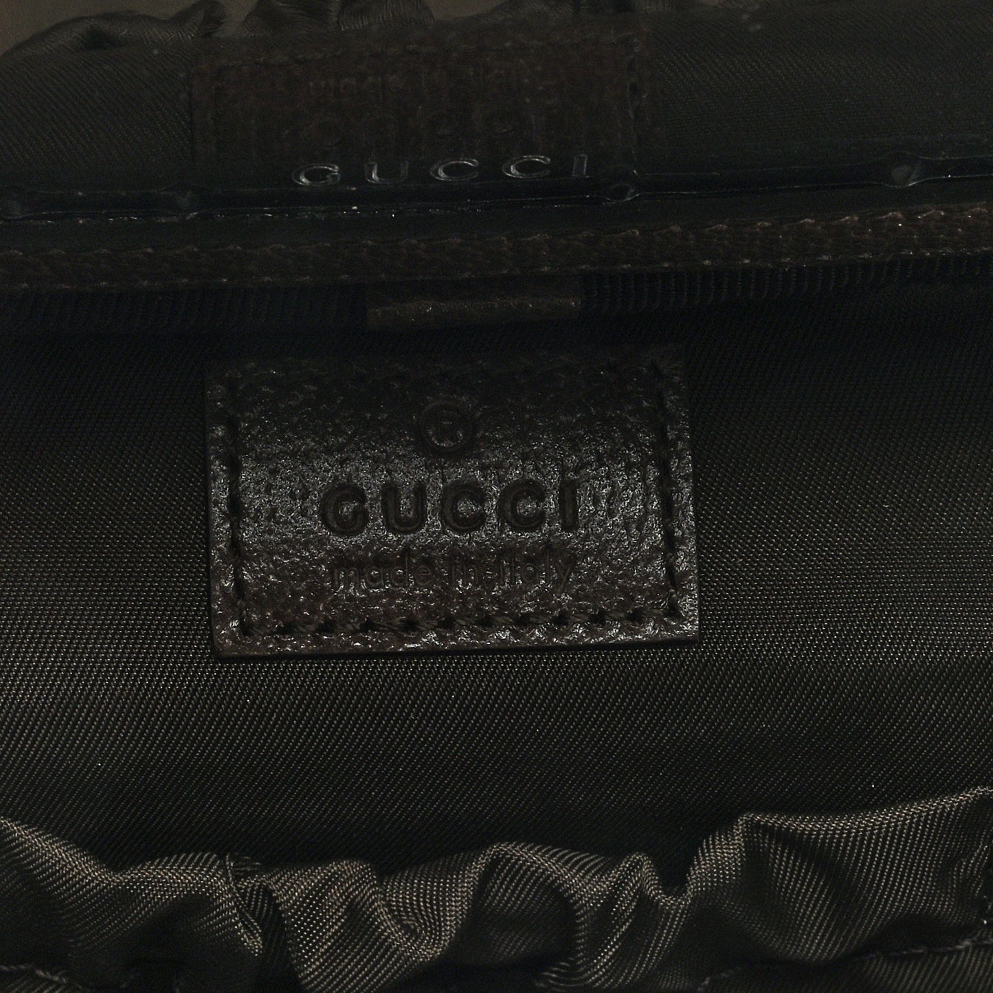 GG Supreme Monogram Textured Calfskin Web Ophidia Vanity Cosmetic Case Beige Ebony New Acero