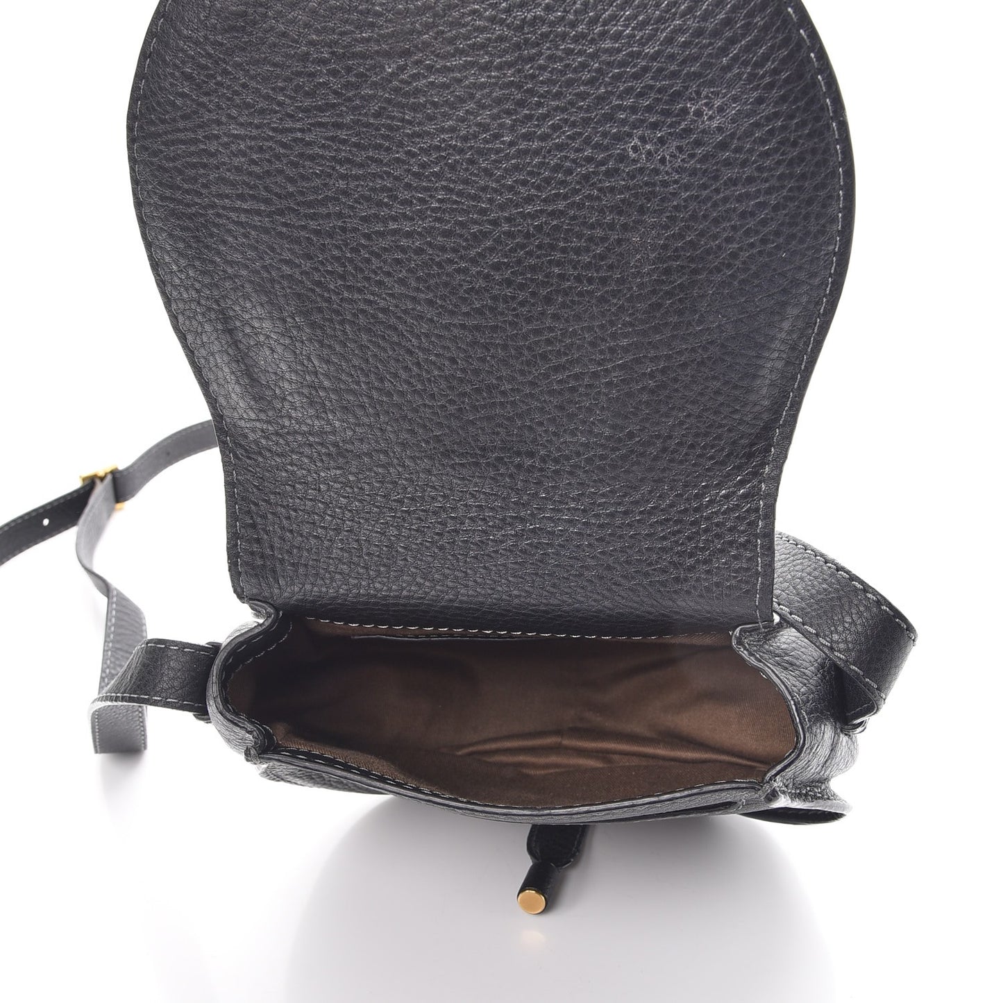 Calfskin Mini Marcie Round Crossbody Bag Black