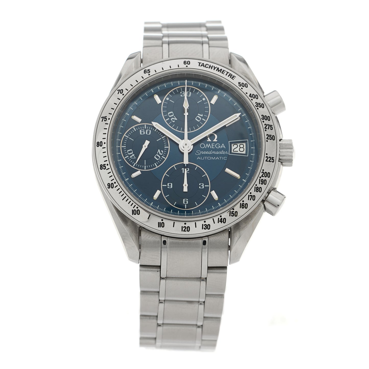 Stainless Steel 39mm Speedmaster Chronograph Automatic Watch Blue 3513.80