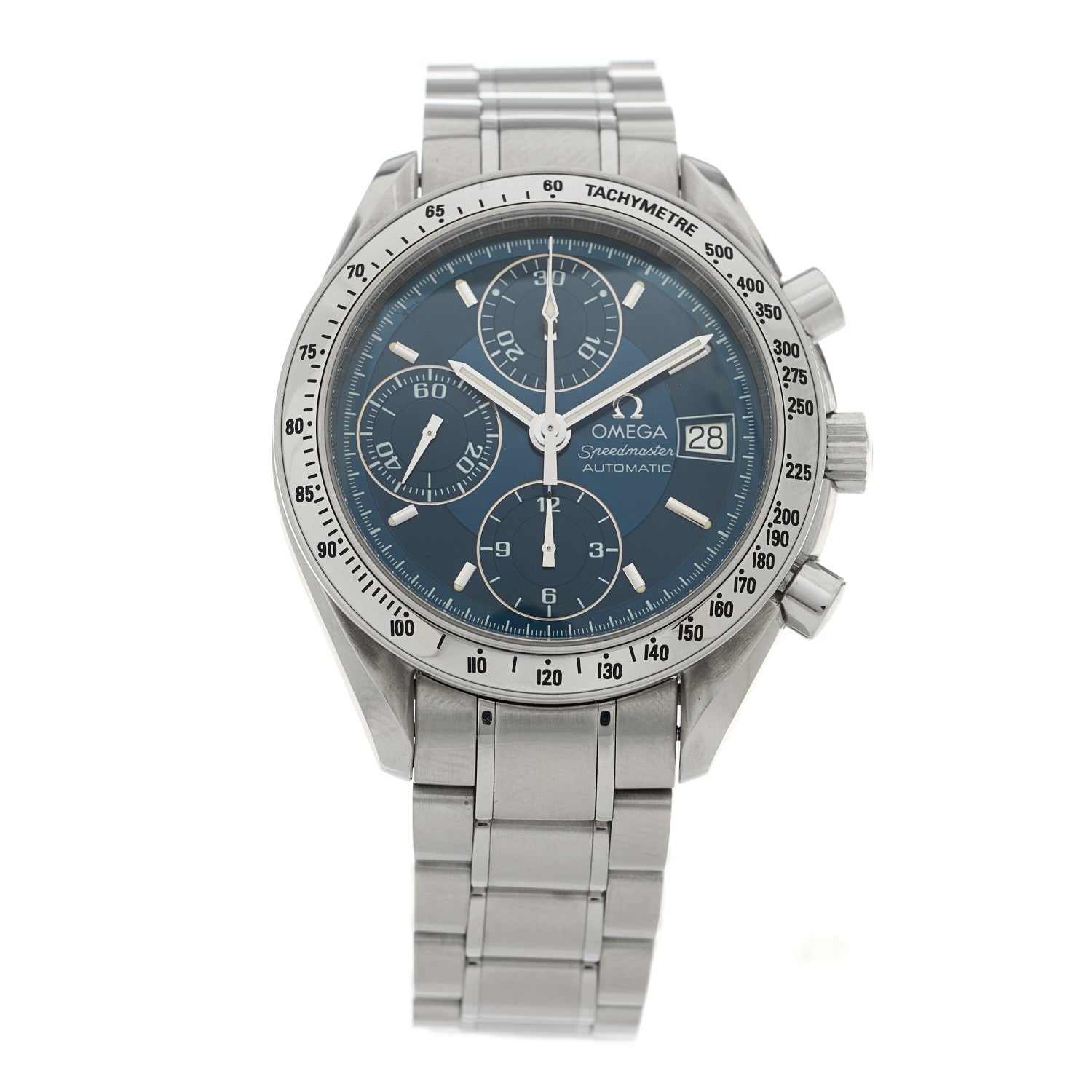 Omega Stainless Steel 39mm Speedmaster Chronograph Automatic Watch Blue 3513.80 1 of 4