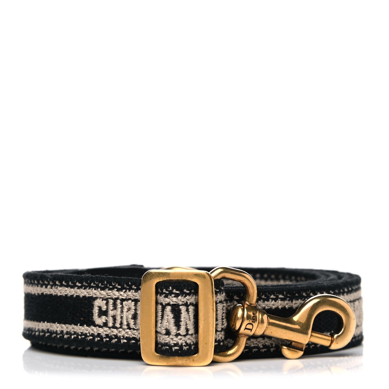 Christian Dior Canvas Embroidered Shoulder Strap Black Multicolor 1 of 5