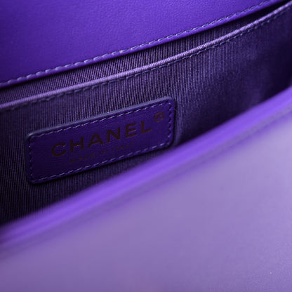 Chanel Calfskin Quilted Small Boy Flap Purple 8 of 10