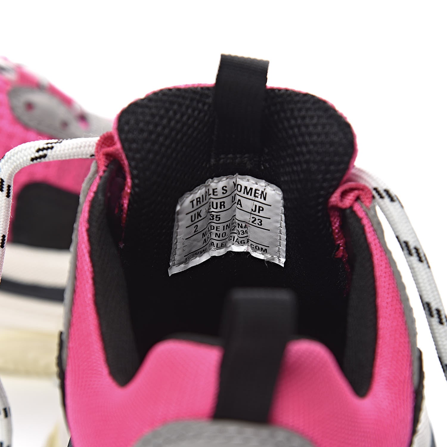 Balenciaga Fabric Mesh Womens Triple S Sneakers 35 Fluo Pink Grey White 7 of 11