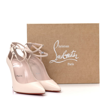 Christian Louboutin Nappa Conclusive 100 Ankle Strap Pumps 36.5 Leche 8 of 8