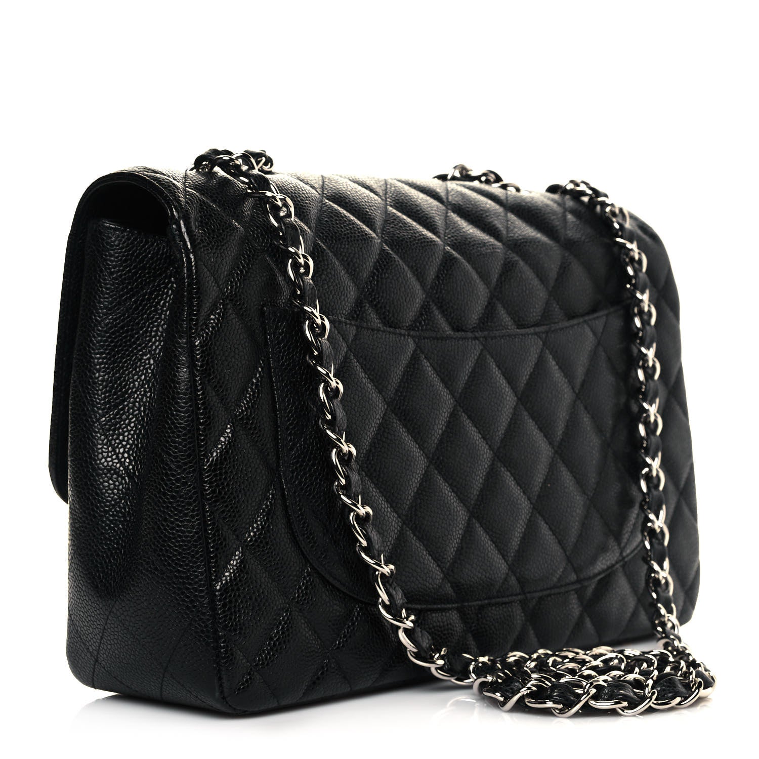 Chanel Caviar Quilted Jumbo Single Flap Black 3 of 10