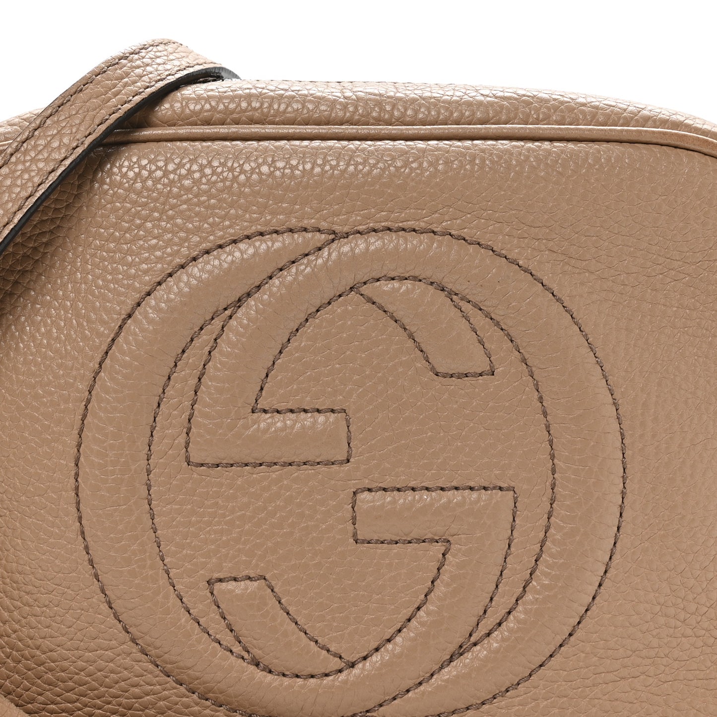Pebbled Calfskin Small Soho Disco Bag Camelia