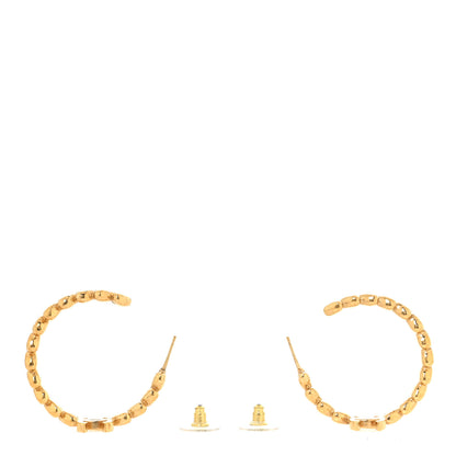 Chanel Crystal Heart CC Hoop Earrings Gold 3 of 4