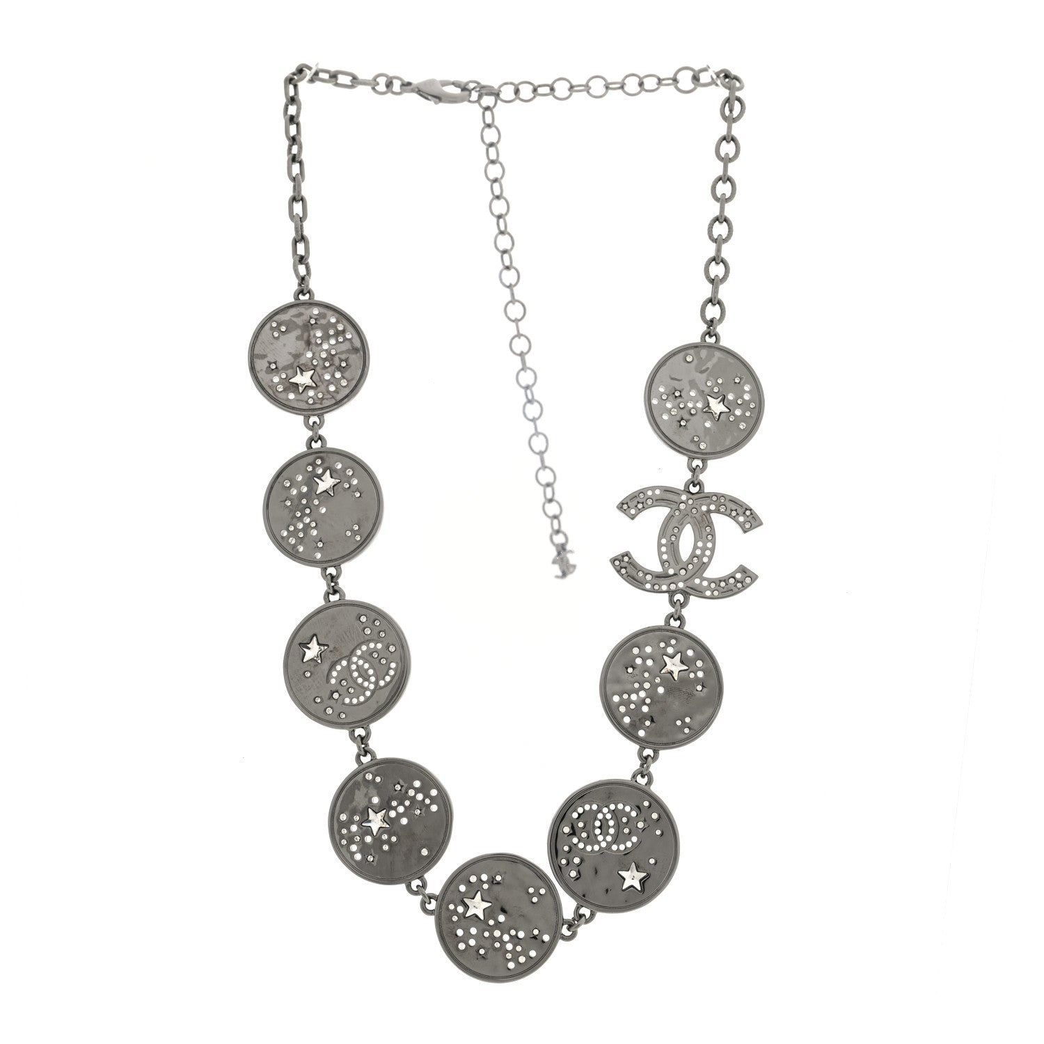 Chanel Ruthenium Crystal Star CC Necklace 1855543 – FASHIONPHILE