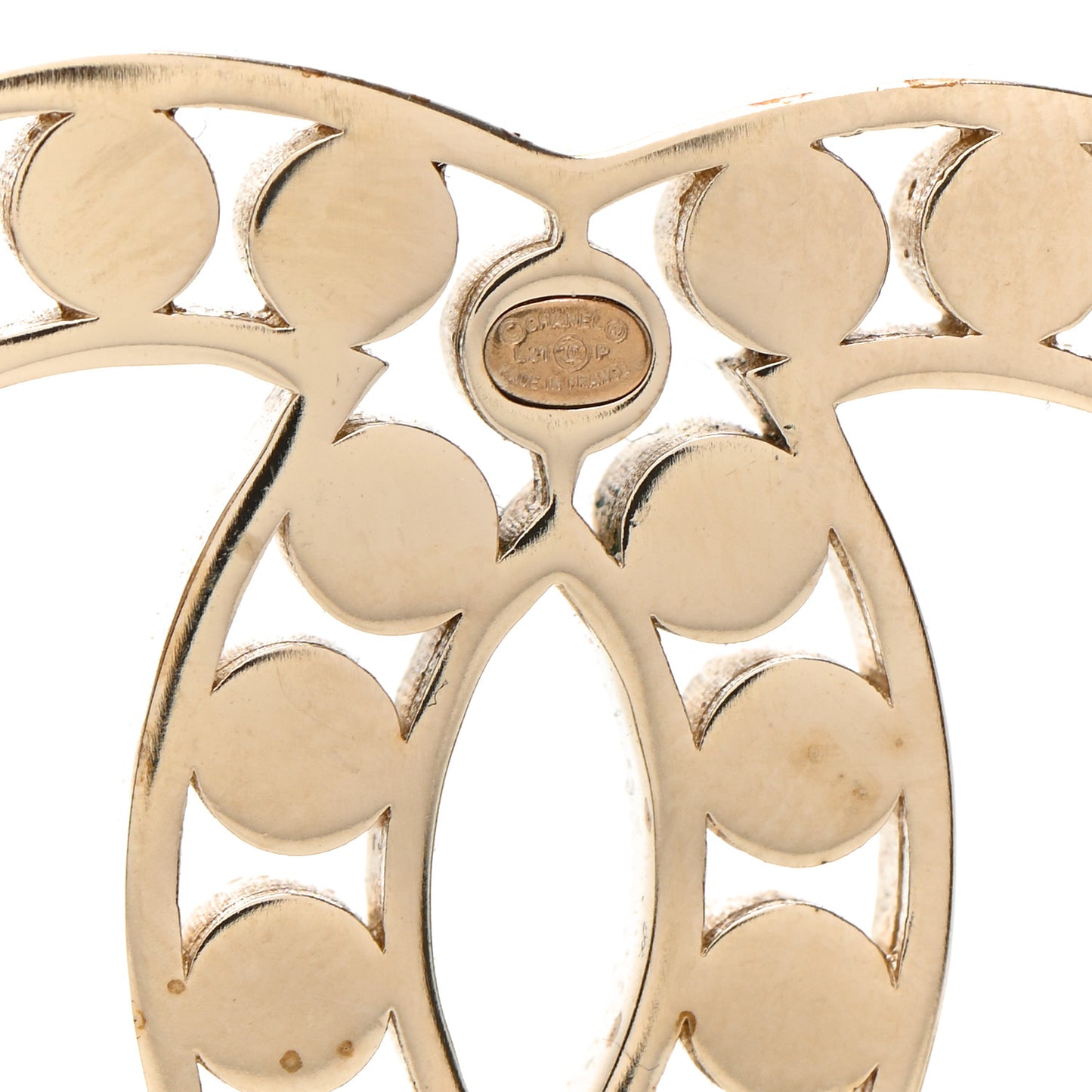 Crystal CC Brooch Light Gold