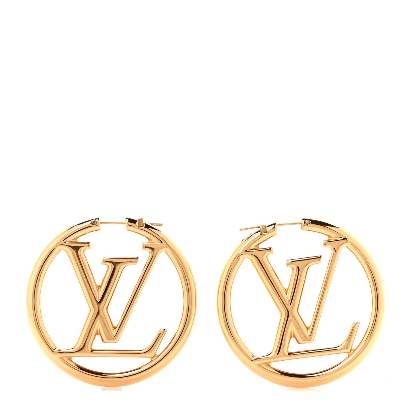 Metal Louise Hoop Earrings Gold