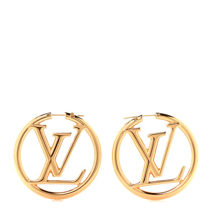 Louis Vuitton Metal Louise Hoop Earrings Gold 1 of 4