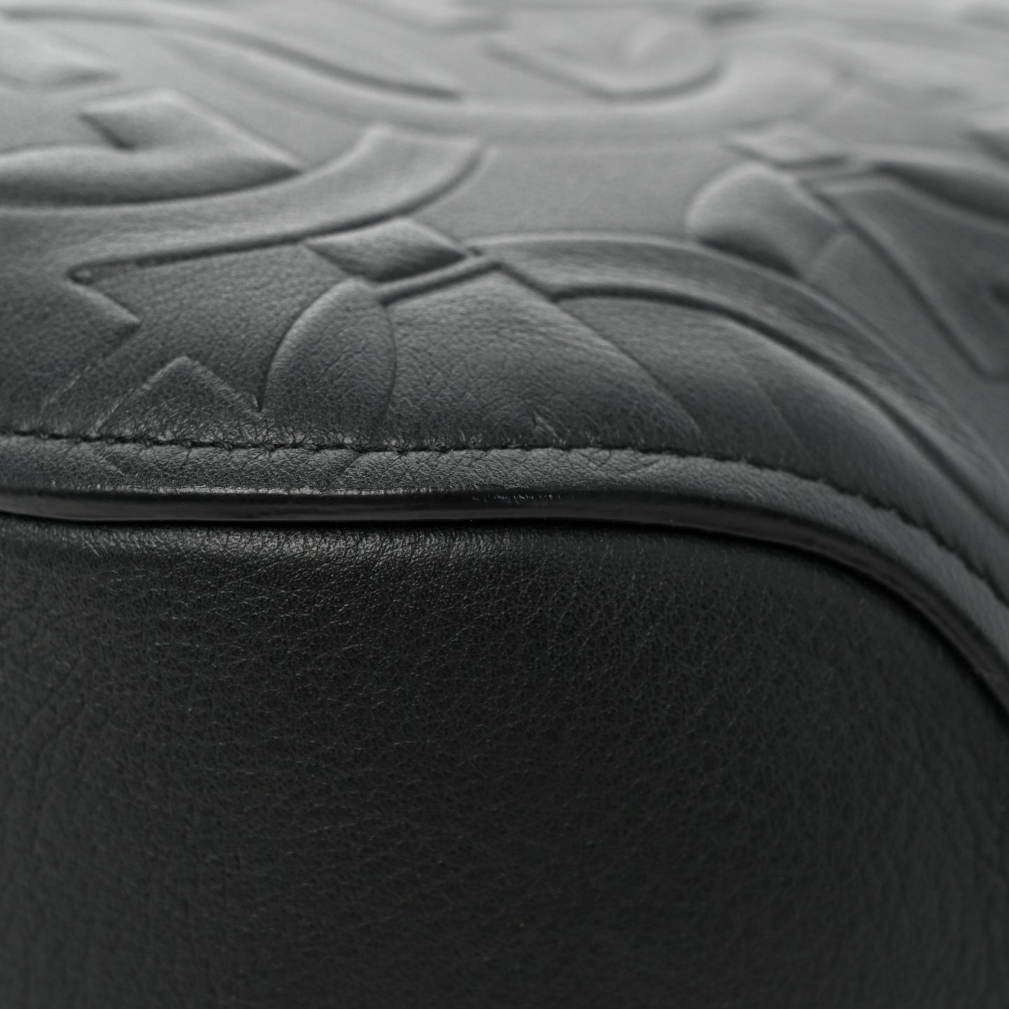 Calfskin Embossed Gancini Hobo Black