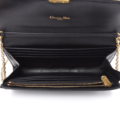 Christian Dior Lambskin Cannage Studded Dioraddict Wallet on Chain Black 6 of 11