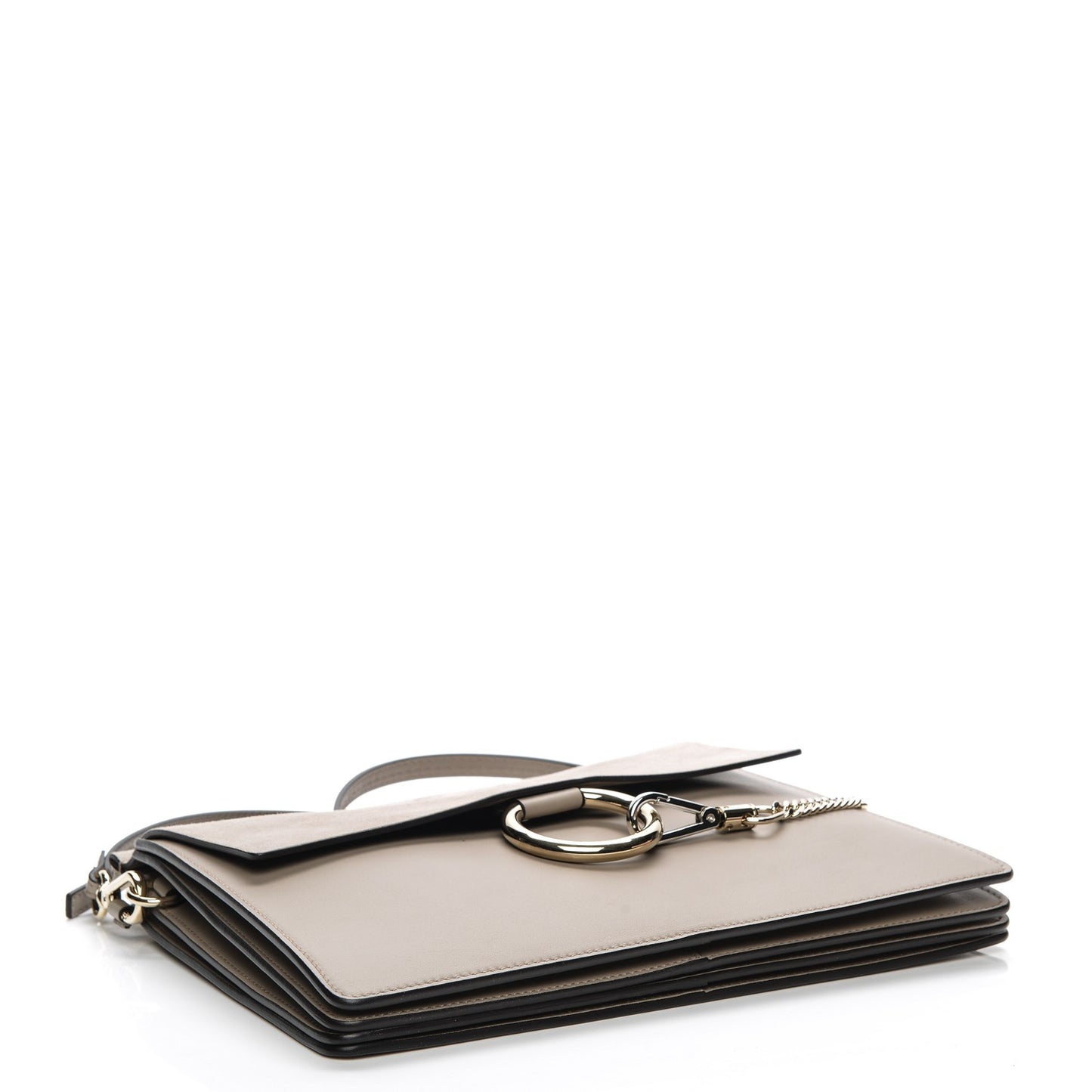 Calfskin Suede Medium Faye Shoulder Bag Motty Grey