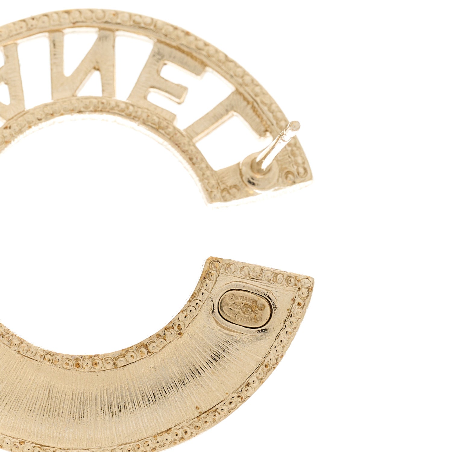 Chanel Crystal Rainbow Logo Earrings Gold Multicolor 4 of 4
