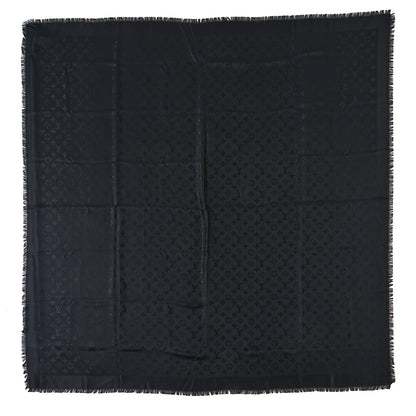 Louis Vuitton Silk Wool Monogram Shawl Black 1 of 3