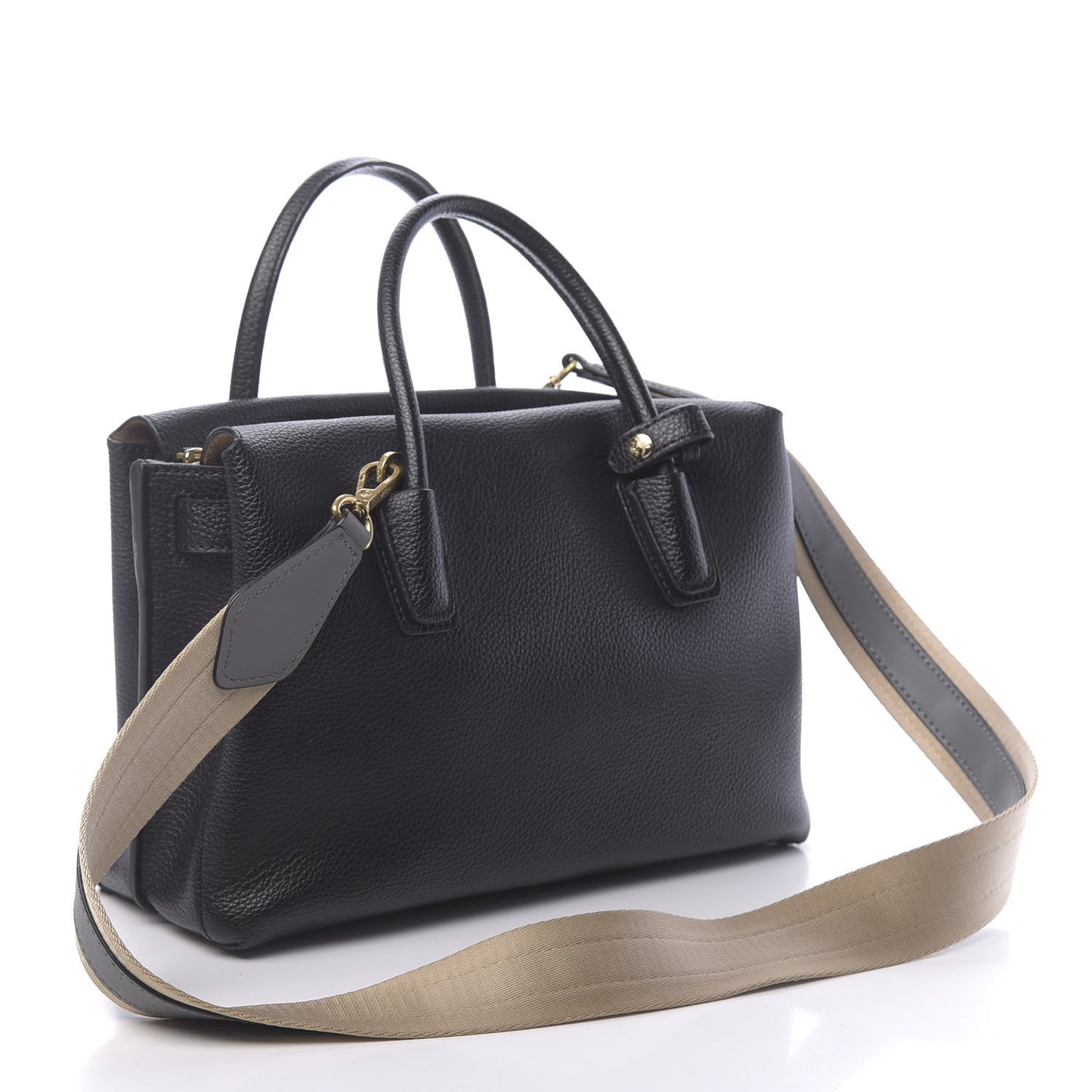 Grained Calfskin Medium Milla Tote Black