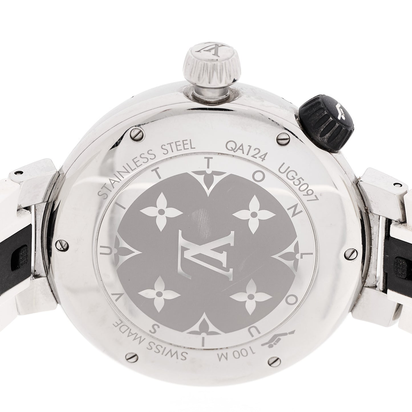 Stainless Steel Rubber 40mm Tambour Street Diver Quartz Watch White