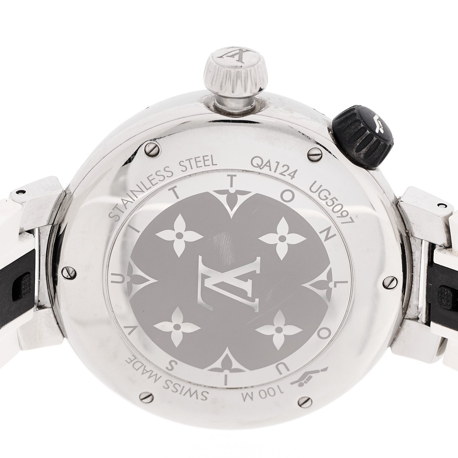 Louis Vuitton Stainless Steel Rubber 40mm Tambour Street Diver Quartz Watch White 4 of 4