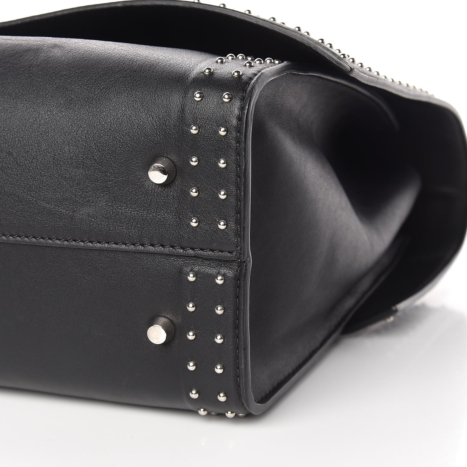 Givenchy Grained Calfskin Studded Medium Shark Lock Satchel Black 12 of 15