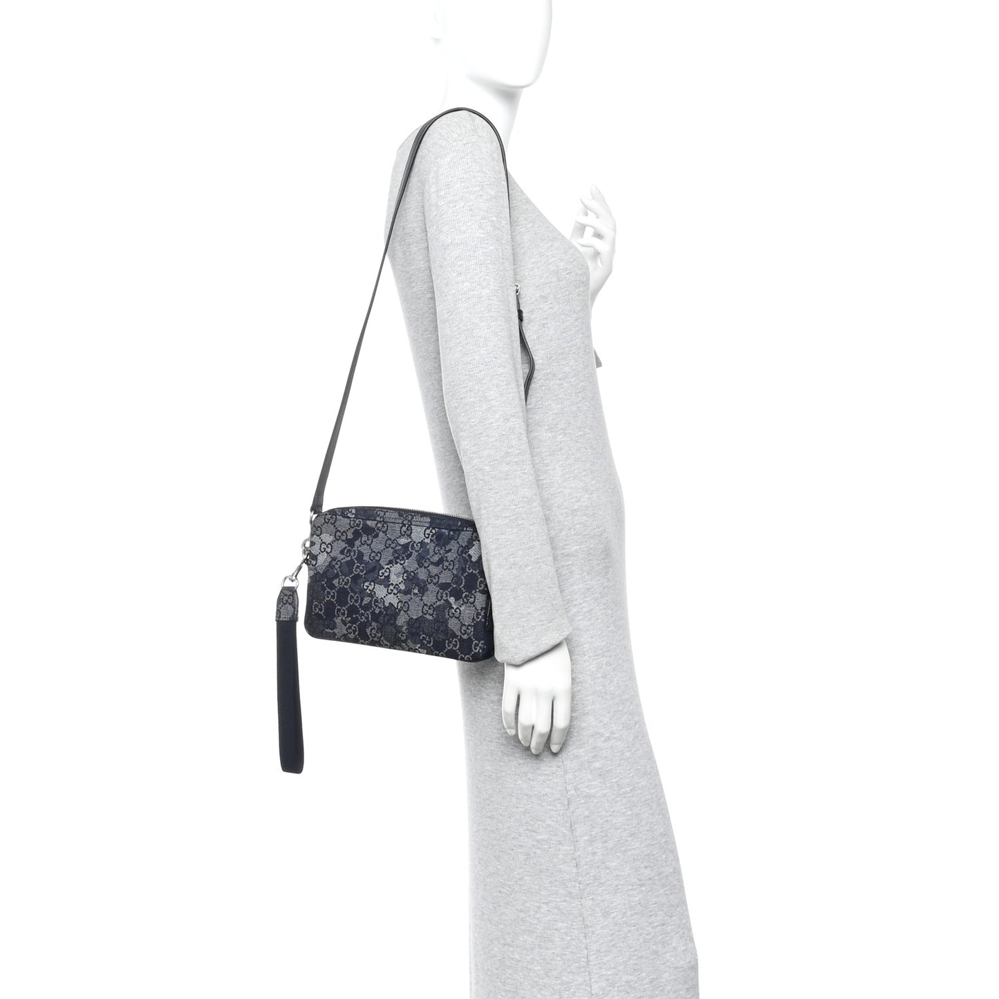 Denim GG Monogram Camouflage Small Crossbody Bag Blue